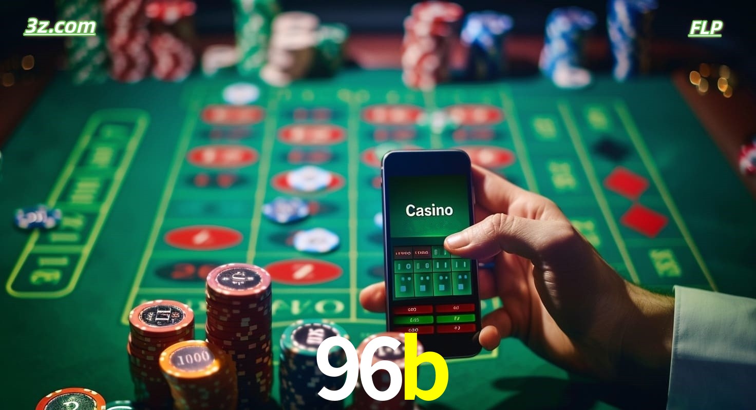Cassino online móvel 96b com apostas em roleta e fichas de pôquer